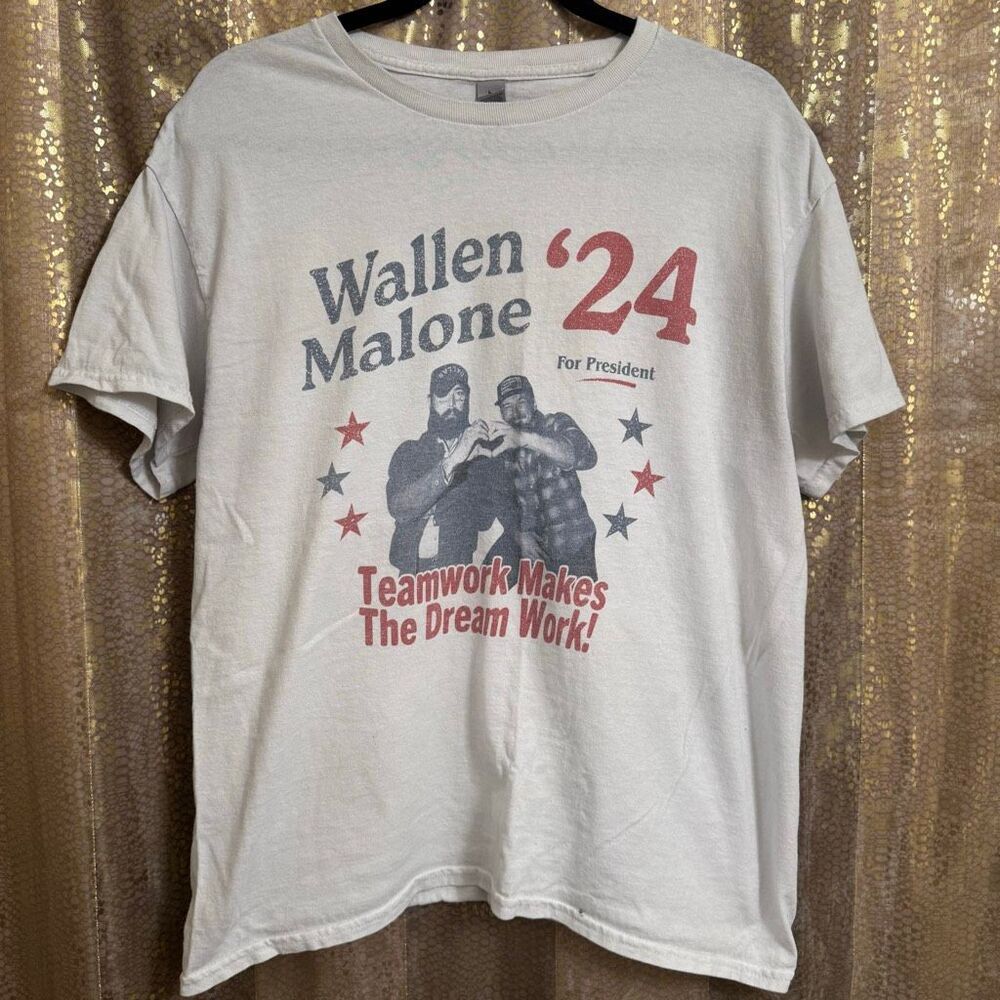 Gildan Morgan Wallen Post Malone Cotton Graphic Tee Used Large